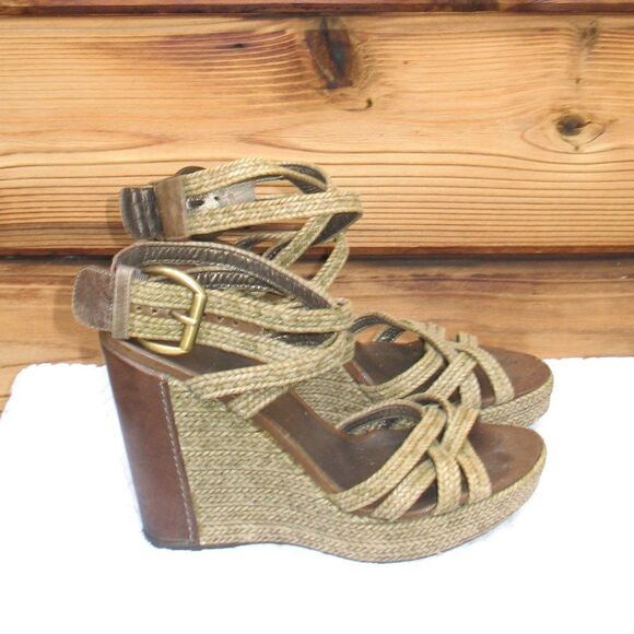 Stuart Weitzman Womens 7.5 Wedge Sandals Shoes - Picture 2 of 9